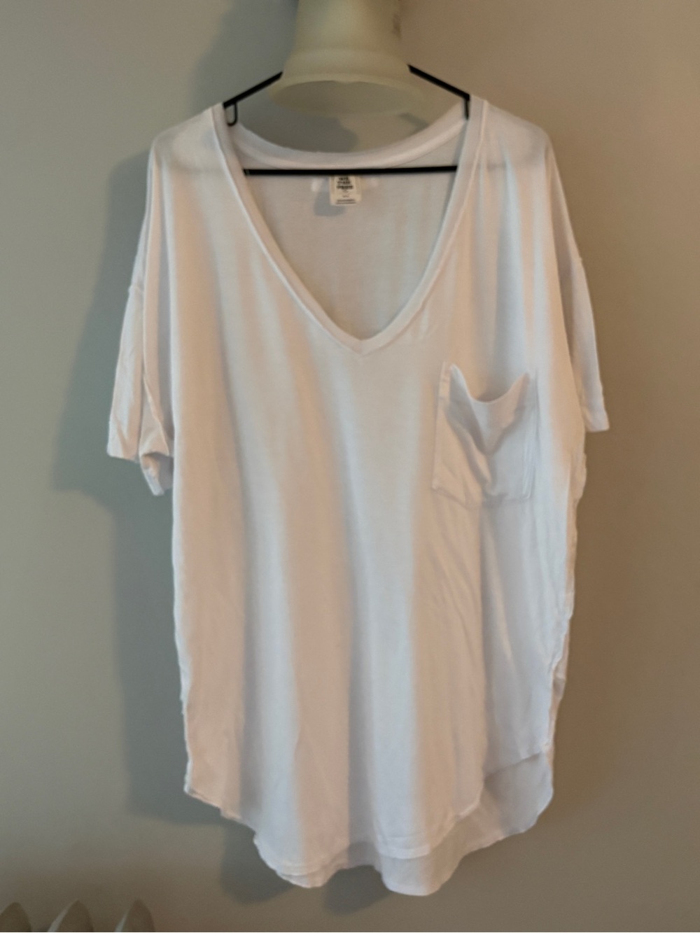 White V-Neck Pocket Tee